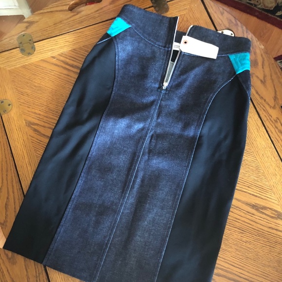 Diane Von Furstenberg Stretch Denim Pencil Skirt